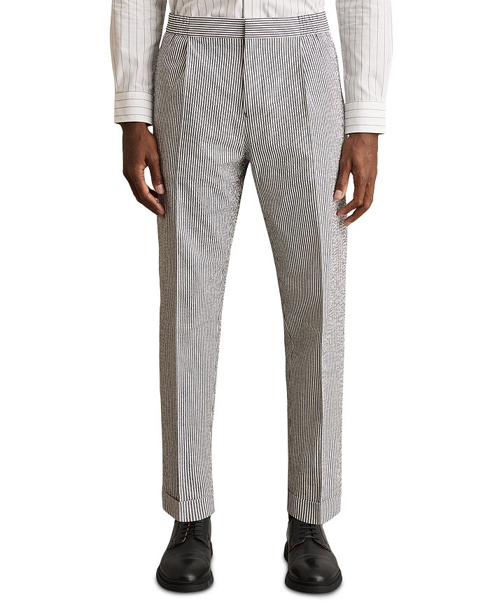 

Брюки из пике в полоску с кулиской REISS, синий