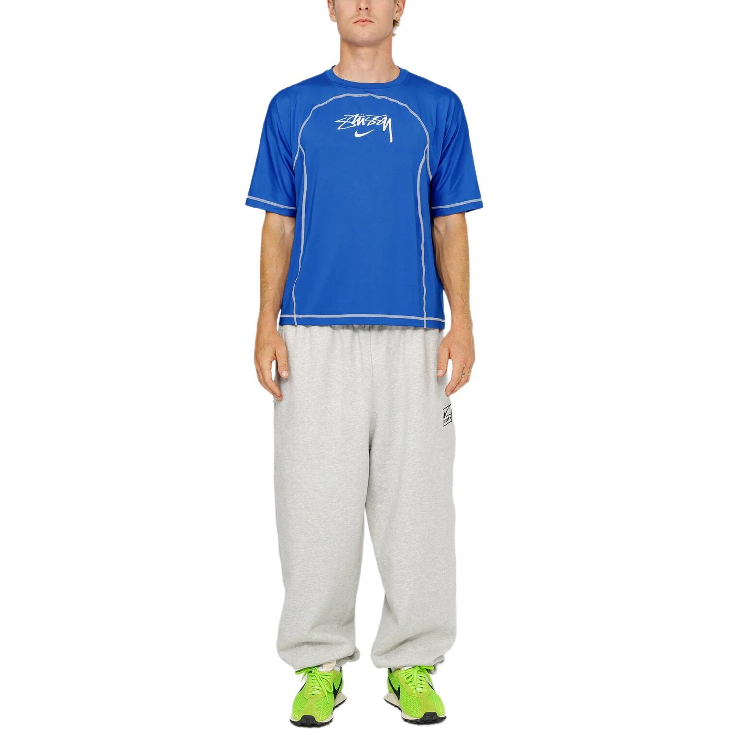 Stussy Футболка унисекс синяя Nike, синий — фото 4