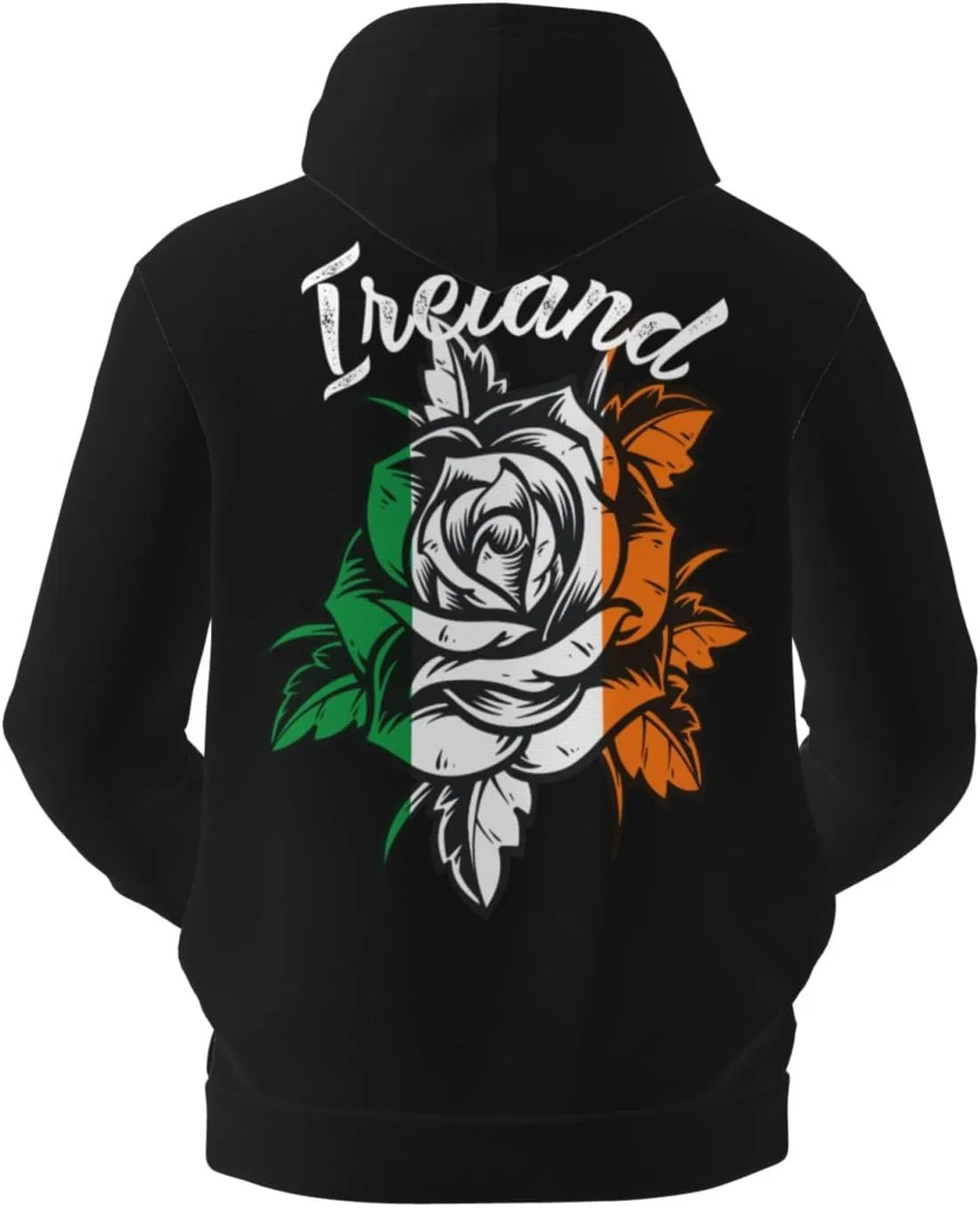 Винтажная флисовая толстовка с капюшоном и карманом Ireland Irish Flag Generic, белый — фото 3