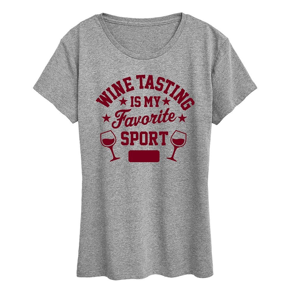 

Женская футболка с рисунком «Favorite Sport» для дегустации вин Licensed Character, цвет Heather Gray