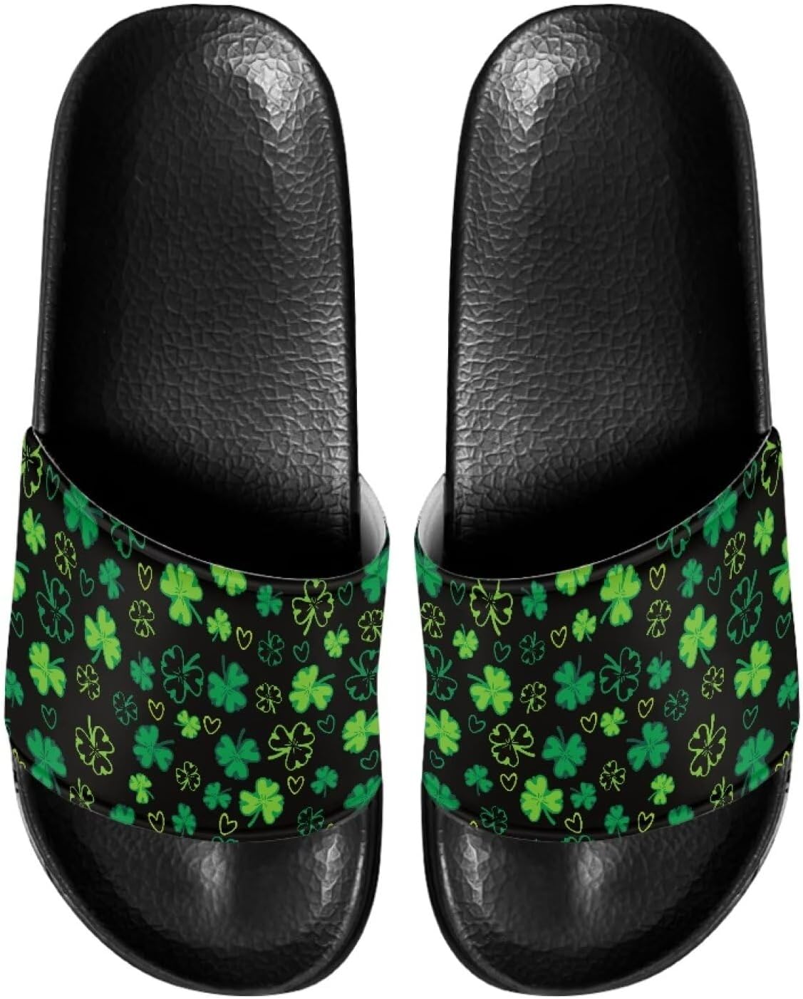 

Мужские домашние сандалии Psesaysky с подушкой, обеспечивающие максимальный комфорт, повседневные сандалии-шлепанцы с открытым носком, нескользящие тапочки, водостойкие мягкие плоские туфли, обувь с одной полосой, Clover Pattern