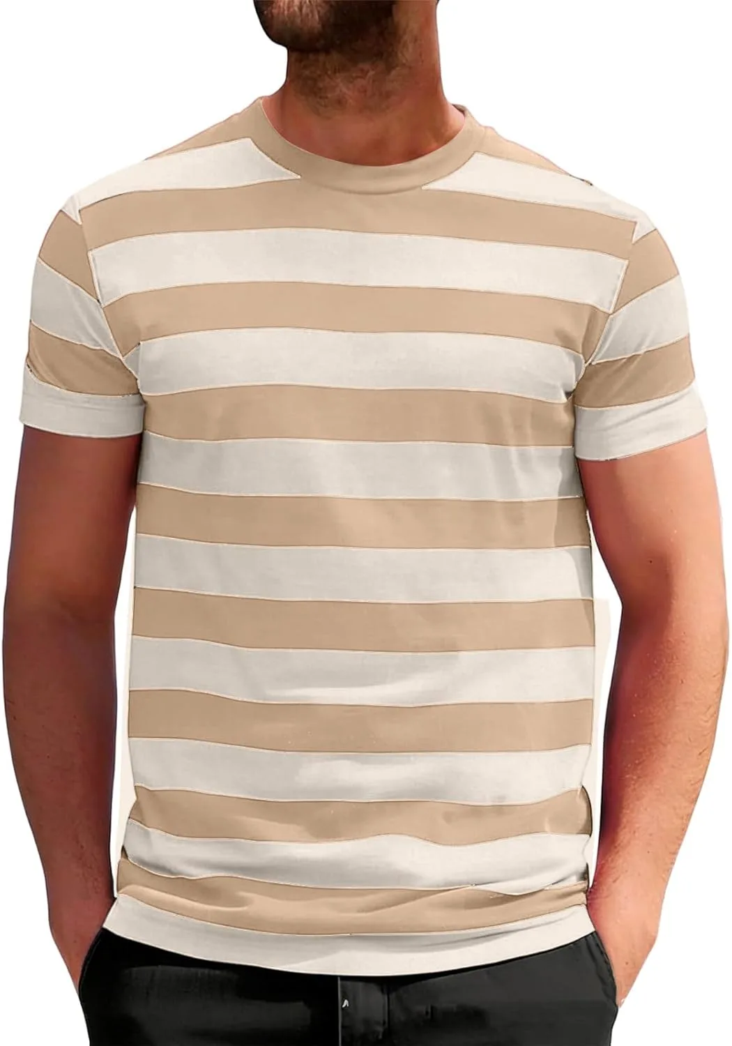 

Футболка мужская Wenkomg1, короткий рукав, летняя, в полоску, размеры S-3XL