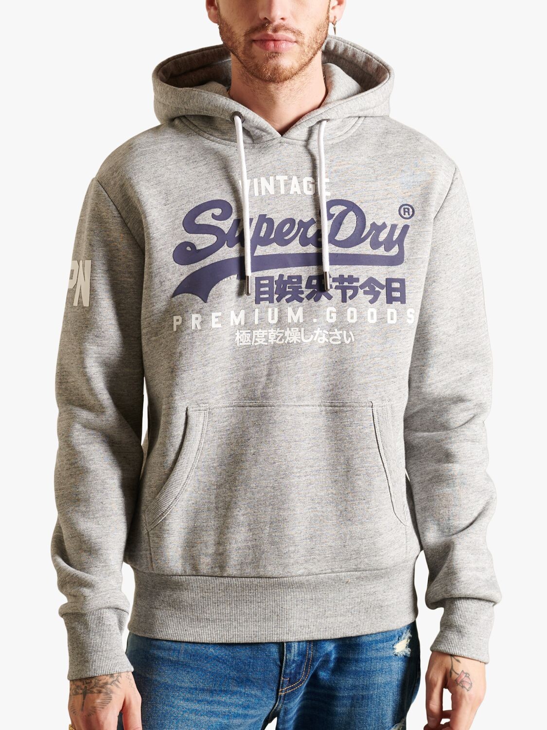 

Толстовка с логотипом Vintage Tri Superdry, серый мергель
