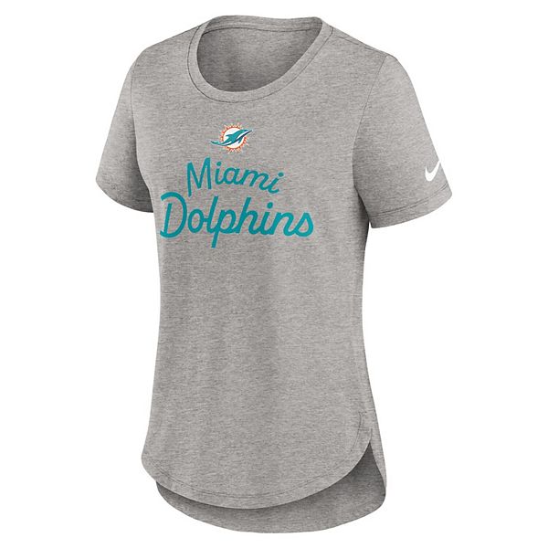 Женская серая футболка Miami Dolphins Script Tri-Blend Nike — фото 3