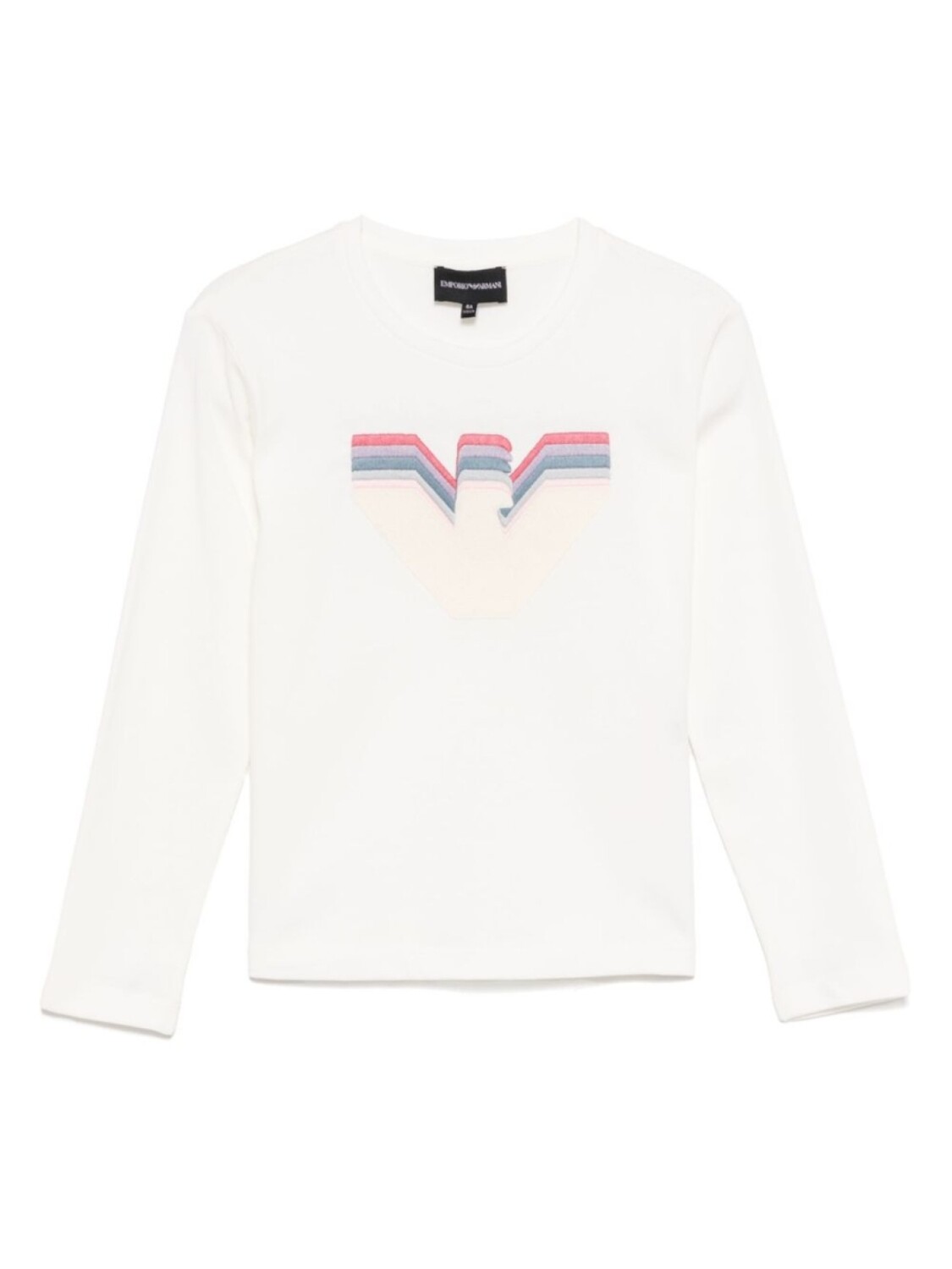 

Футболка с вышитым логотипом Emporio Armani Kids, нейтральный цвет