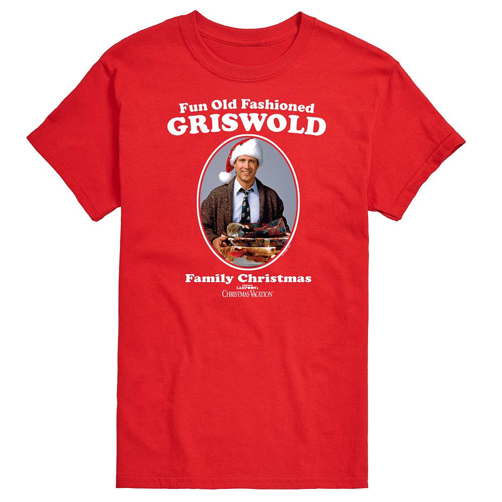 

Мужская забавная старомодная футболка National Lampoon's Christmas Vacation с рисунком Griswold Licensed Character, красный