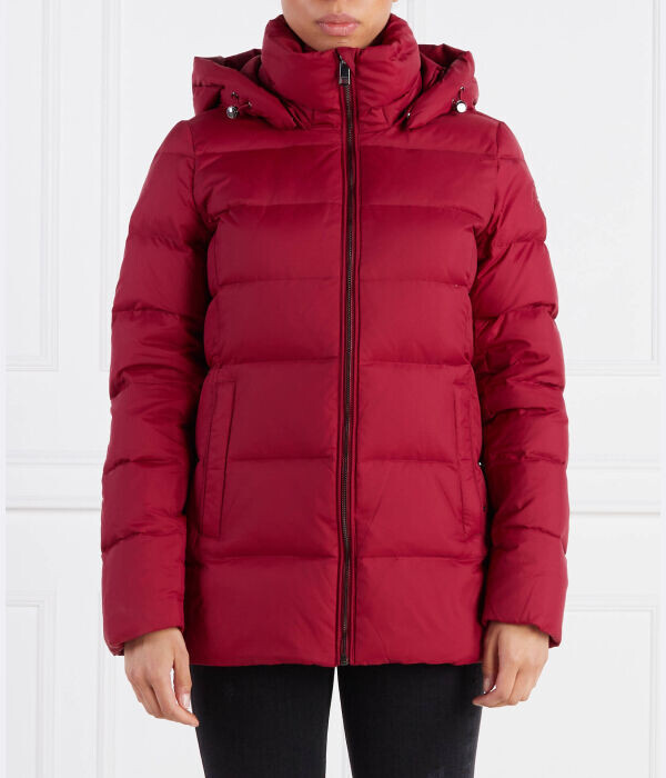 

Пуховик женский Tommy Hilfiger с капюшоном, бургундия, Красный, Пуховик женский Tommy Hilfiger с капюшоном, бургундия