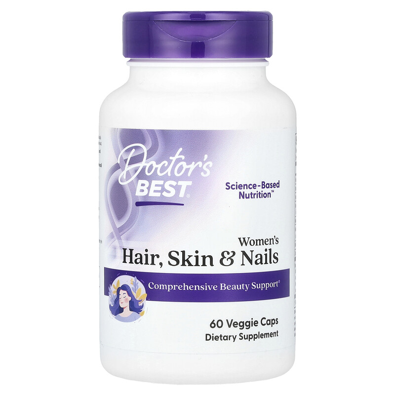 

Doctor's Best, Для волос, кожи и ногтей, 60 вегетарианских капсул