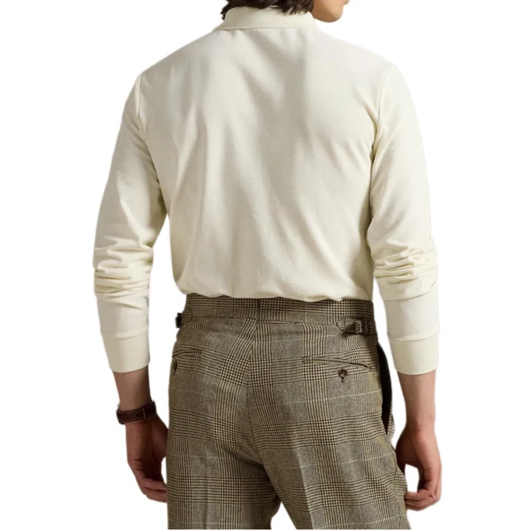 Поло Polo Ralph Lauren Custom Slim Fit мужское кремовое — фото 4