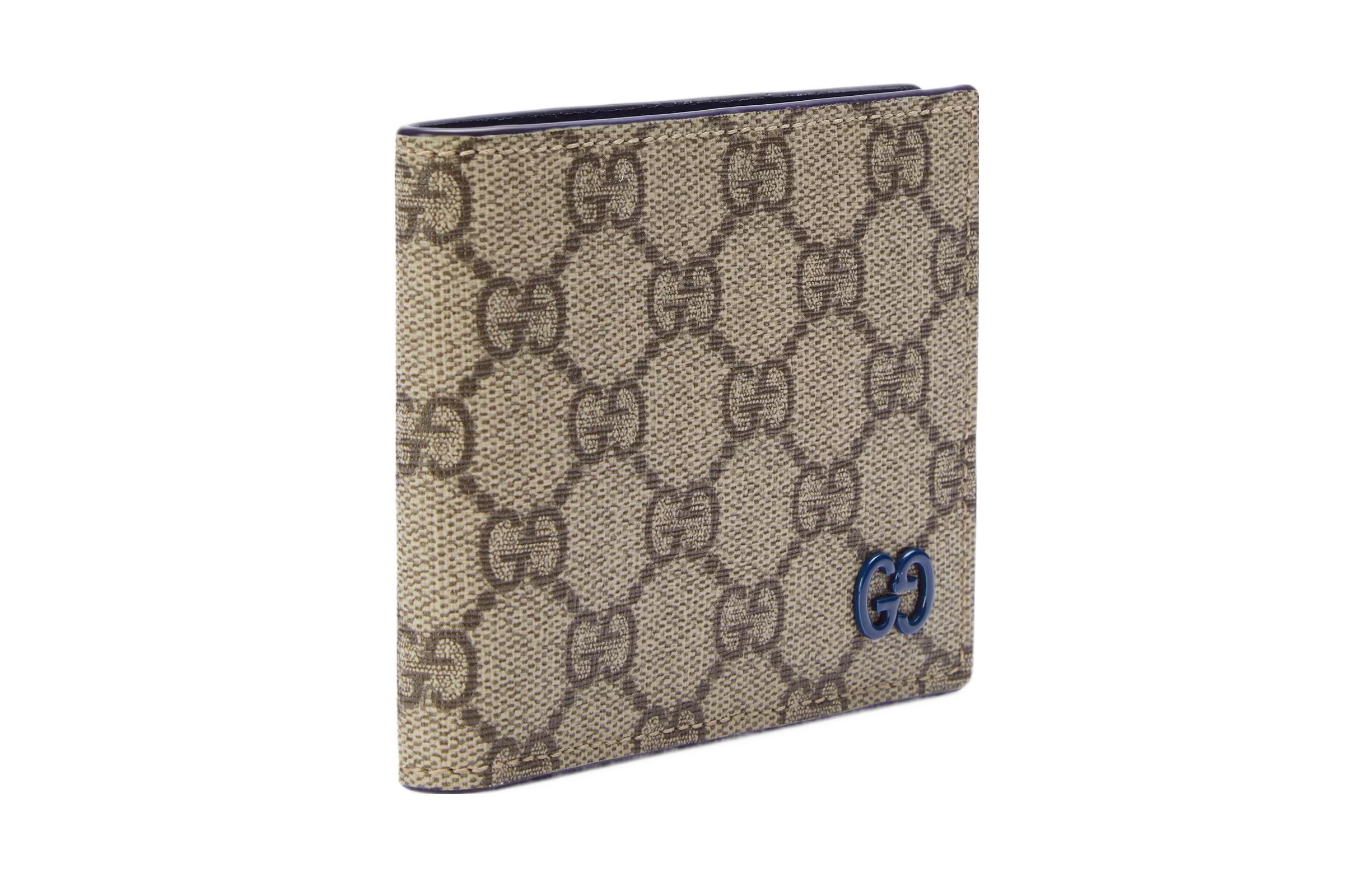 Кошелек мужской из холста GG Supreme с кожаными деталями бежевый/эбонитовый GUCCI — фото 2