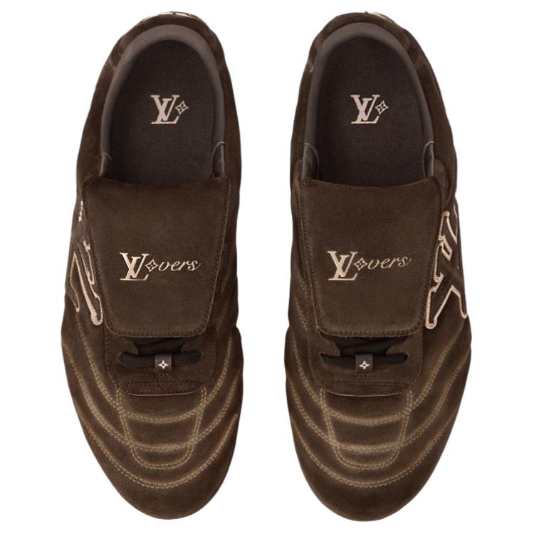 LOUIS VUITTON Кроссовки Footprint Soccer Low Top повседневные унисекс темно-коричневые — фото 4