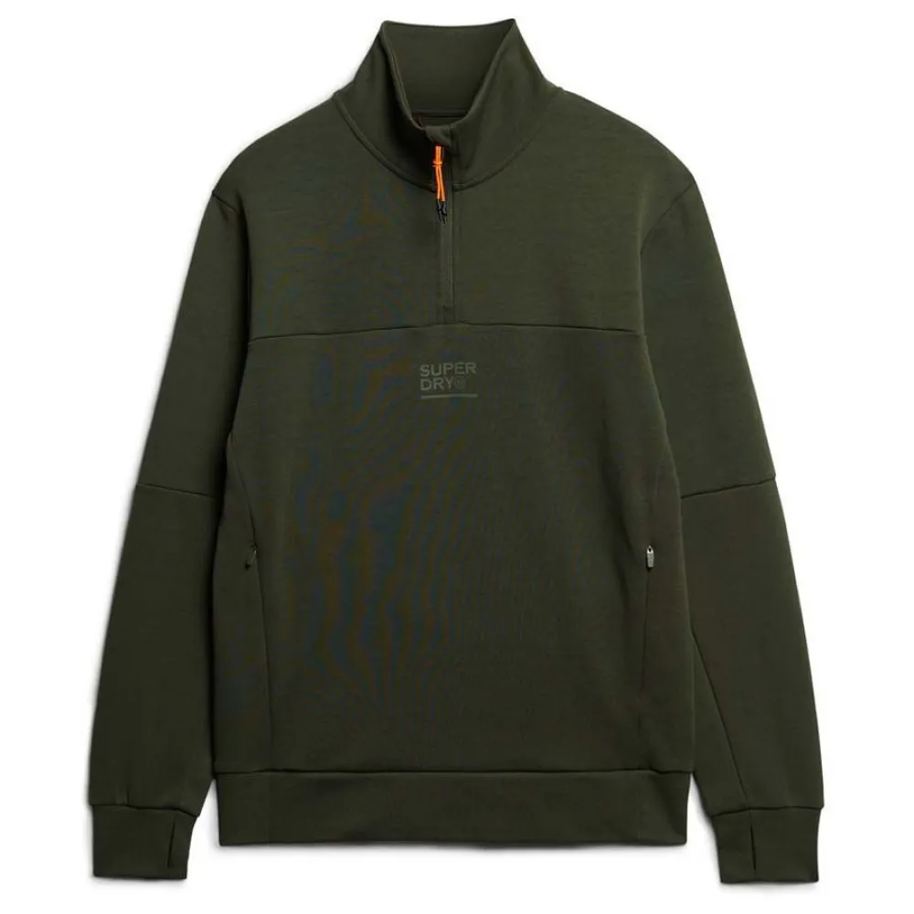 

Толстовка Superdry Tech half zip, зеленый