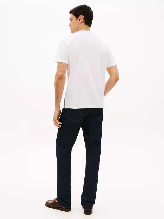 Хлопковая футболка стандартного кроя с логотипом Global Stripe Tommy Hilfiger, White — фото 3