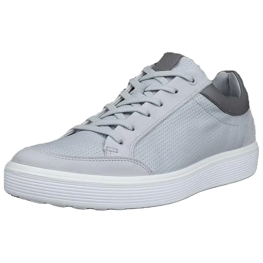 Ecco Мужские серые скейтерские кеды low top из мягкой телячьей кожи — фото 3