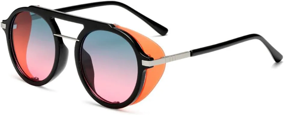 

Солнцезащитные очки в стиле стимпанк для мужчин и женщин, модные круглые солнцезащитные очки для женщин, винтажные панк-очки с защитой от ультрафиолета UV400 MTZJH, 5