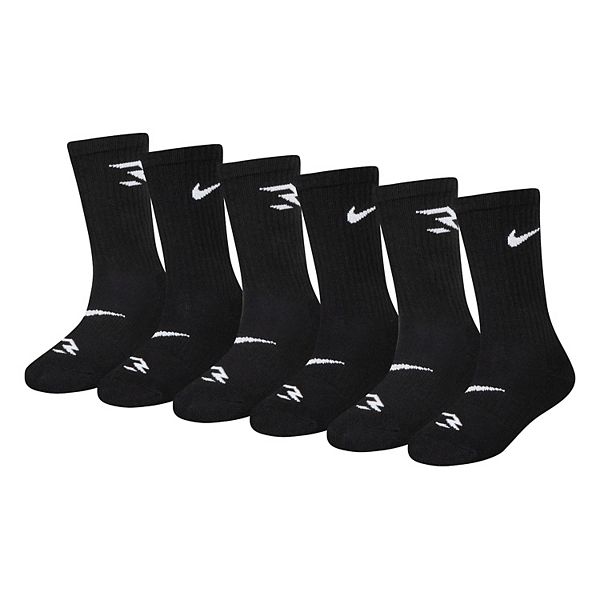 Носки для мальчиков by russell wilson dri-fit, 6 пар Nike 3Brand, Black
