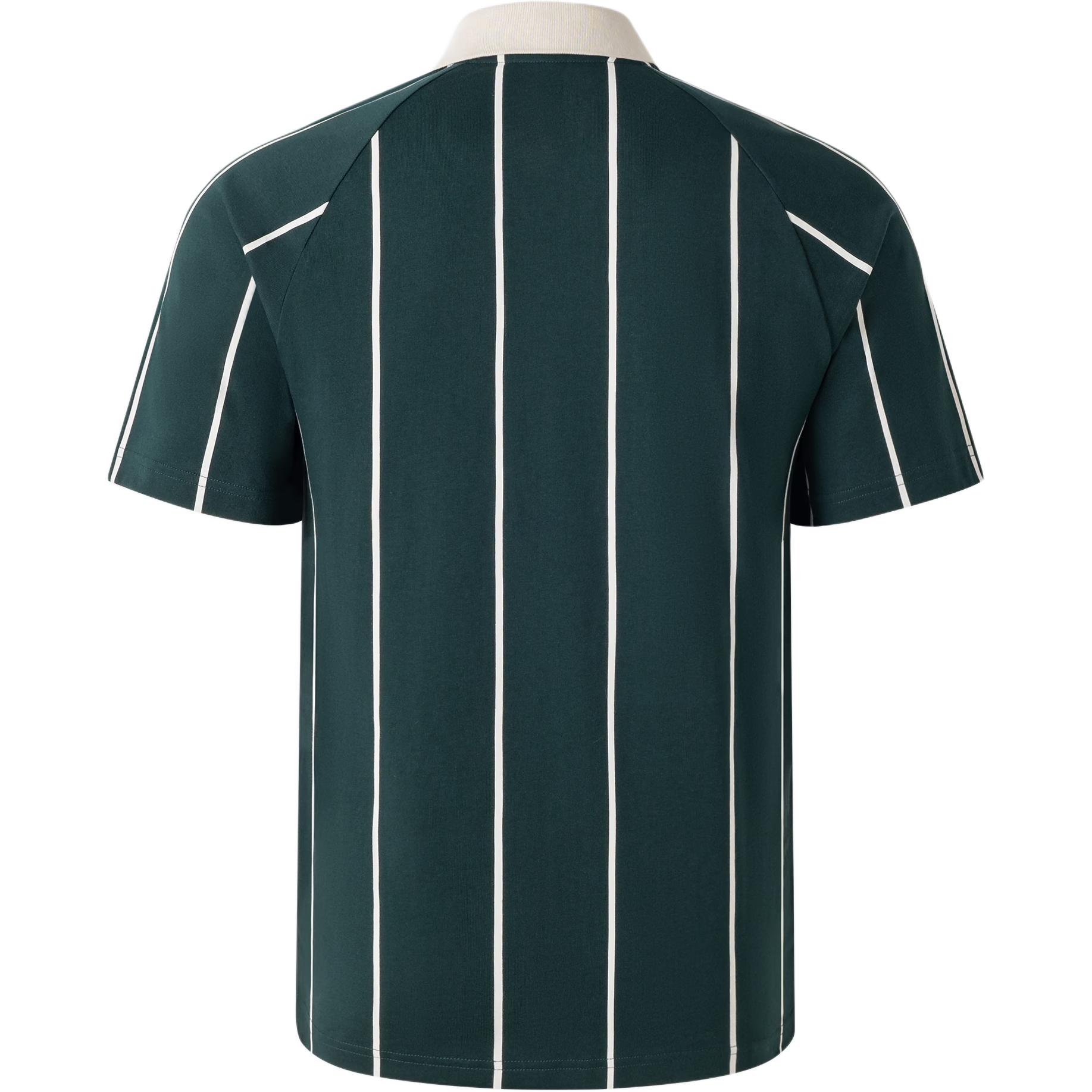 Футболка поло Tiro Stripe Heavy Jersey мужская Night Sky Green Adidas — фото 3