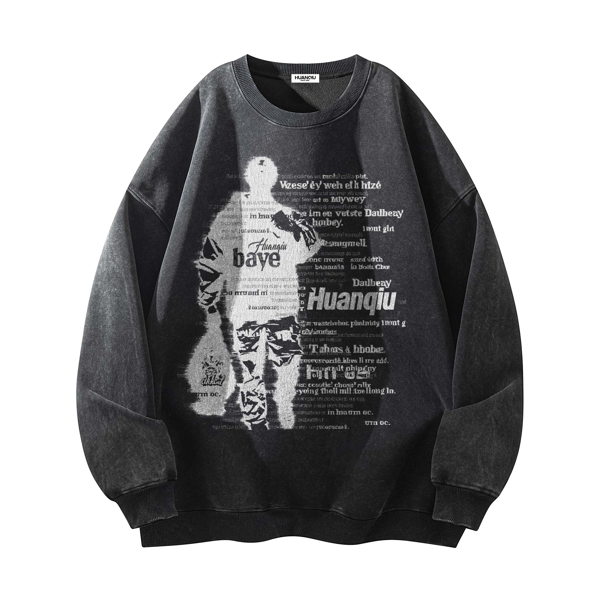 

Свитшот Unisex Crew Neck Moderate Heavyweight HUANQIU, черный