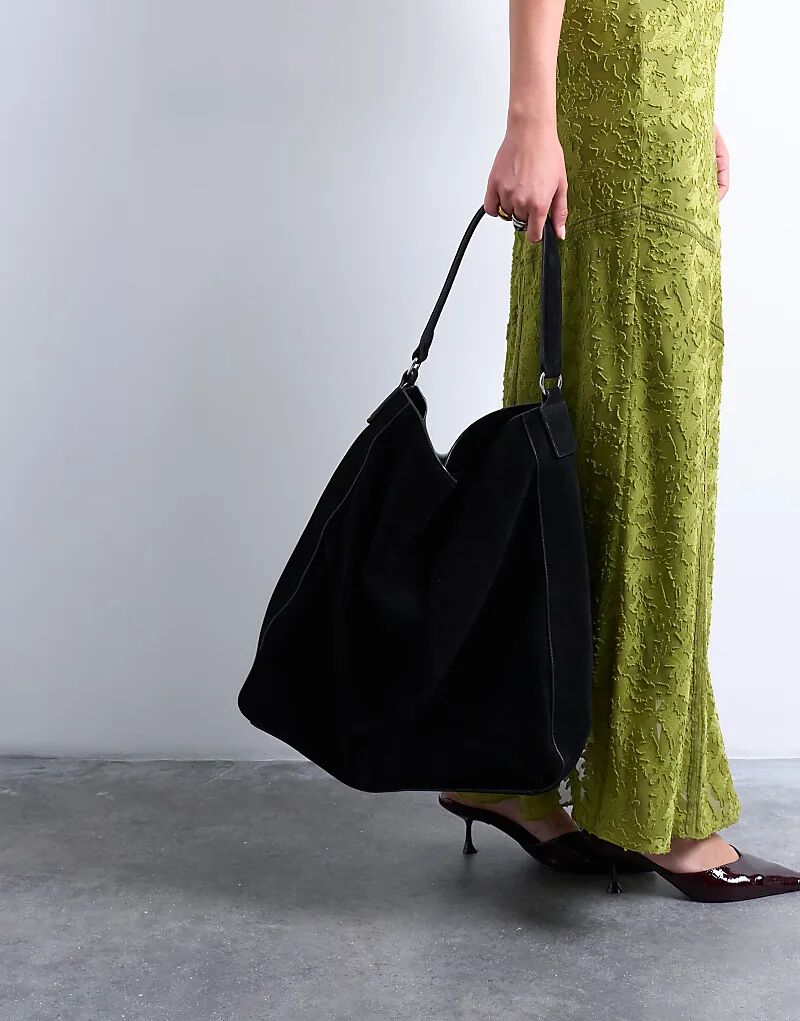 

Сумка через плечо Topshop Sienna из натуральной кожи черного цвета