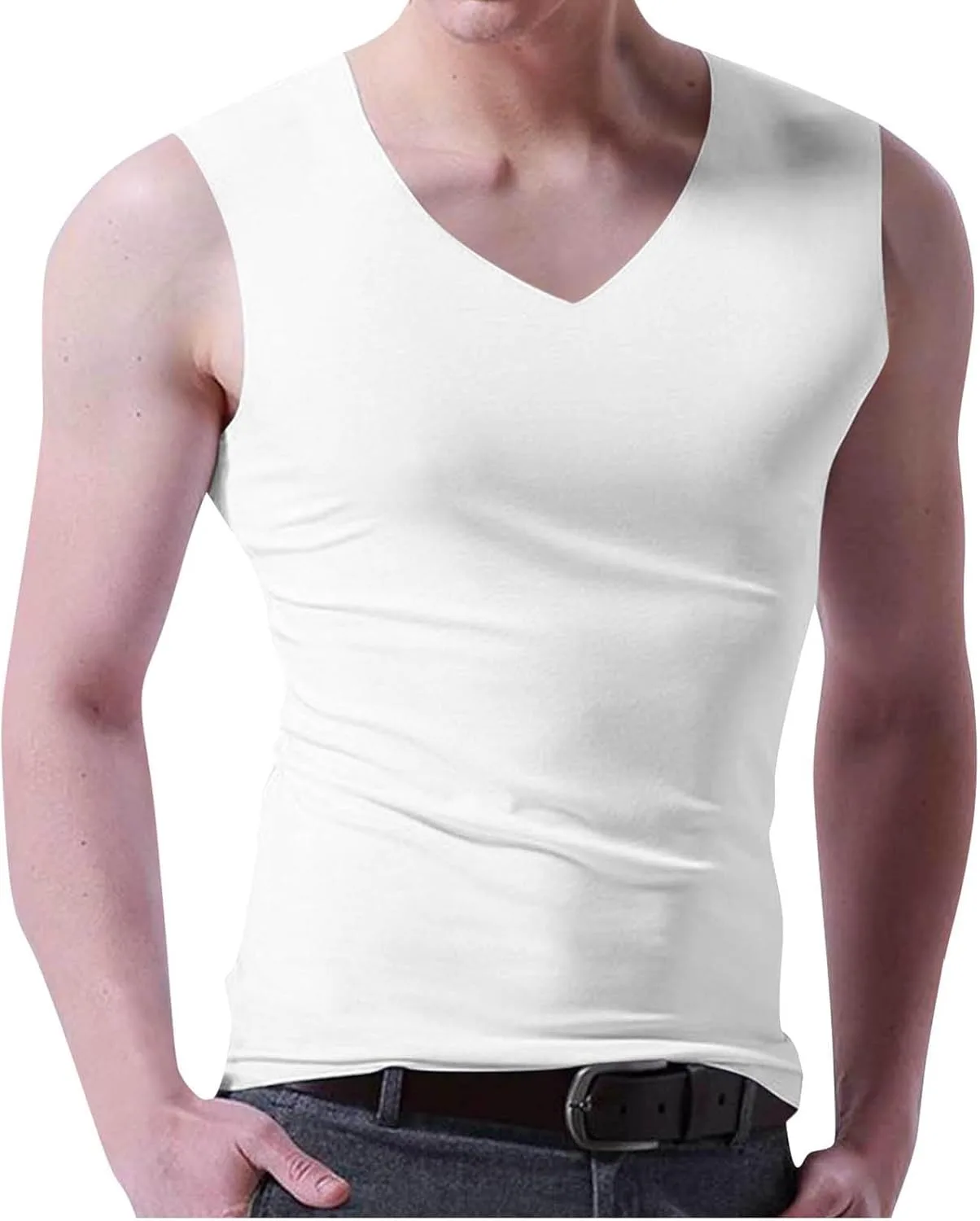 

Мужская майка-борцовка Summer Casual Comfy Gym Workout Muscle Tee Quick Dry Athletic V Neck Sleeveless Slim Fit