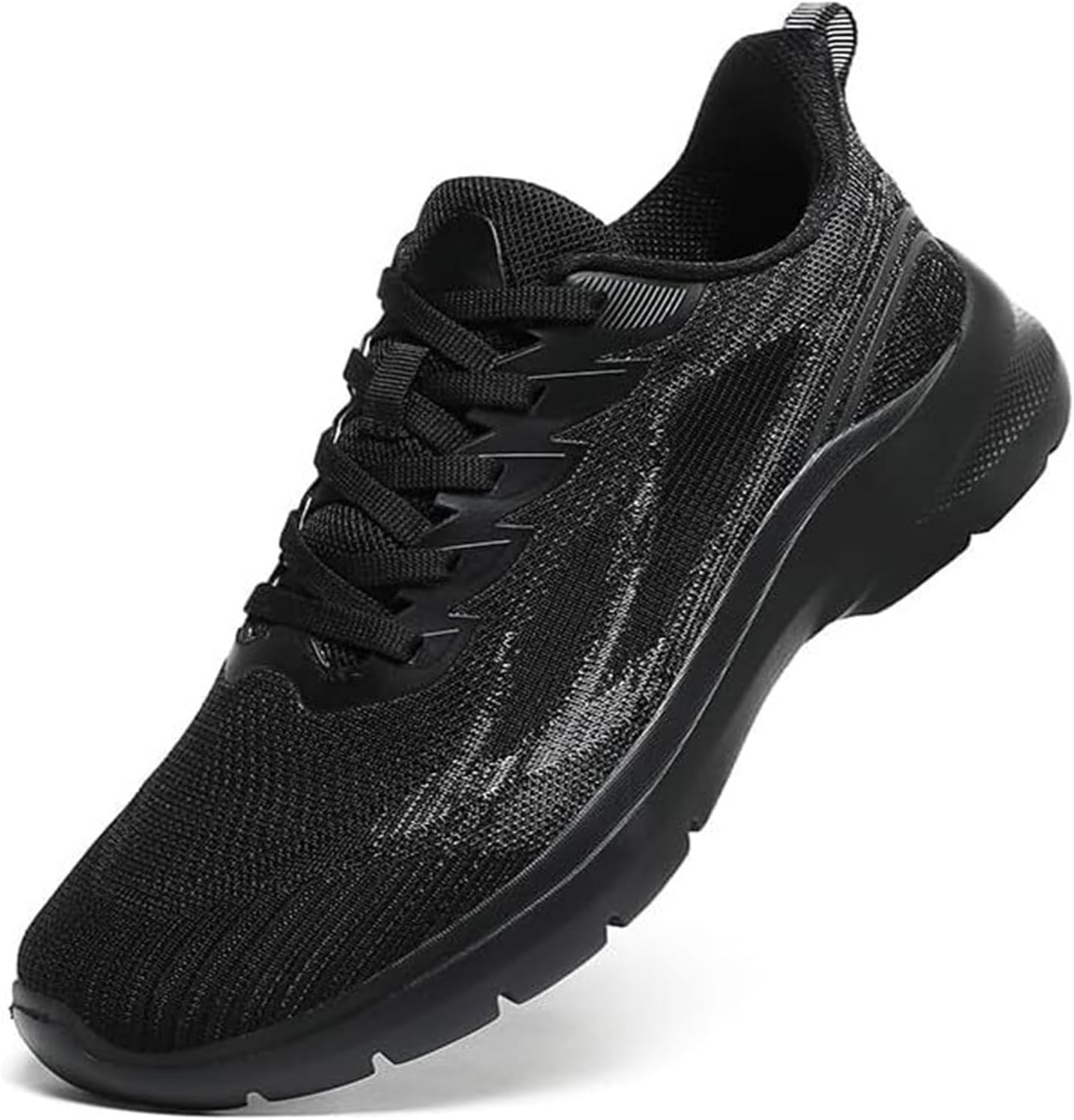 

Мужские летние кроссовки для бега, легкие, дышащие, для прогулок на улице, противоскользящие, спортивные, модные кроссовки из сетки, повседневная спортивная обувь для мужчин Generic, черный