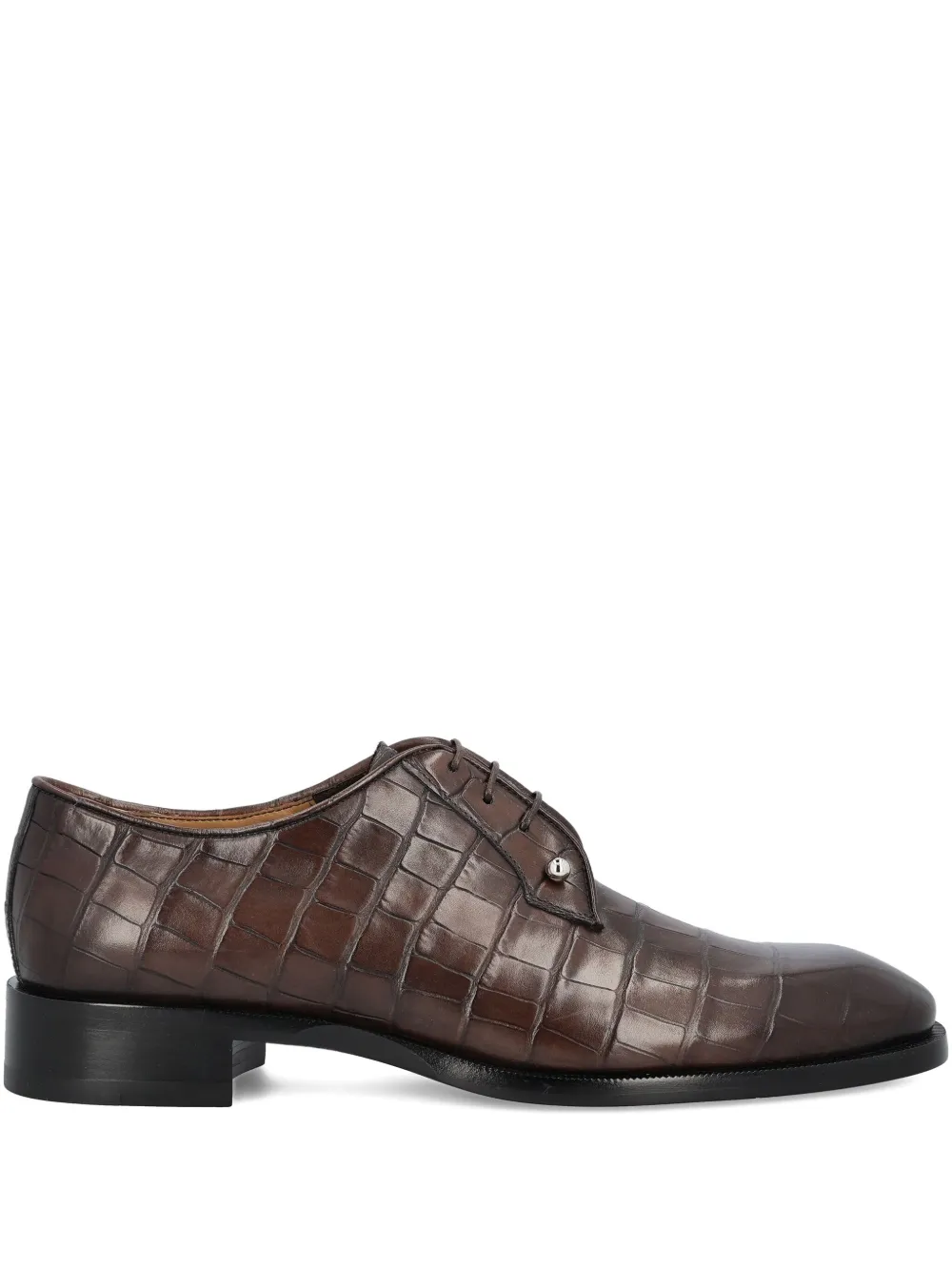 

Дерби с тиснением под крокодила Christian Louboutin, коричневый
