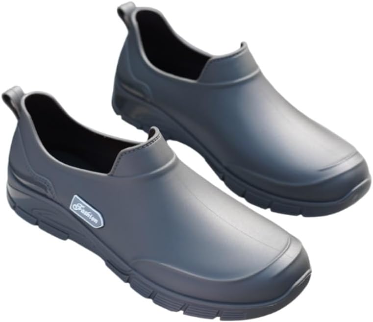 

Мужские короткие непромокаемые ботинки/водонепроницаемые туфли Clolinde с низким верхом, противоскользящие. Кухонные резиновые бахилы. Подходят для мойки автомобилей и рыбалки, серый