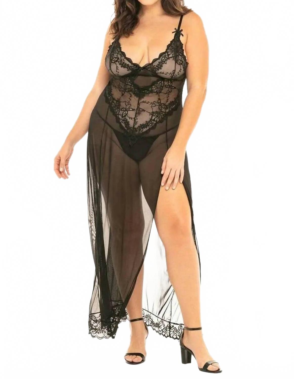 

Валентиново вечернее платье макси - плюс в черном цвете Oh La La Cheri