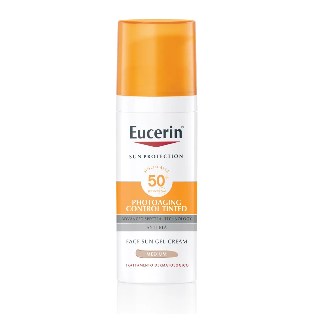 

Eucerin Sun Photoaging Control Тонированный гель-крем Spf50+ Medium 50 мл Цветная защита для лица