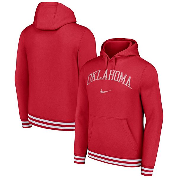 Мужской винтажный приталенный худи Oklahoma Sooners цвета малиновый с эффектом поношенности Nike