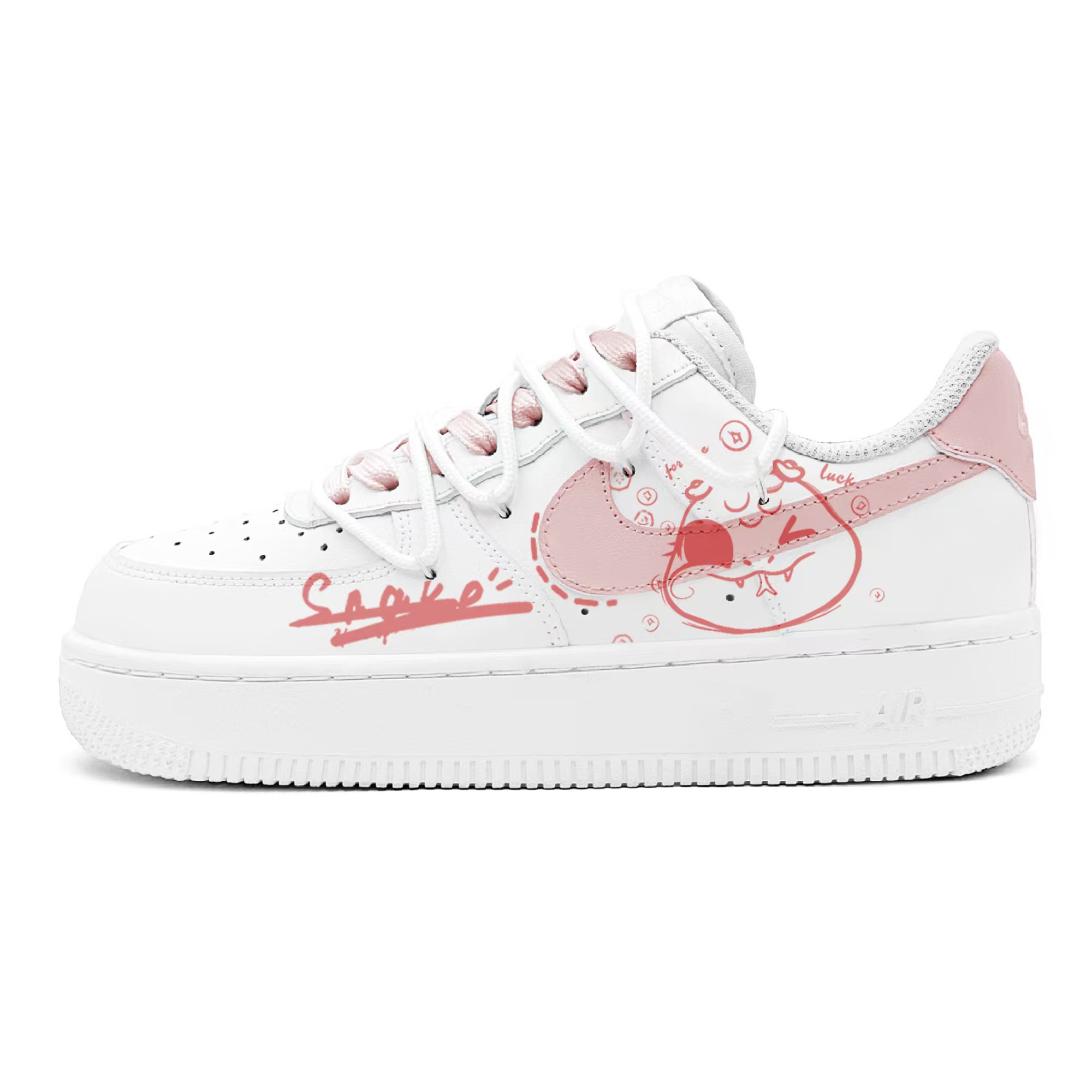 

Кроссовки Air Force 1 с низким верхом, амортизирующие, противоскользящие, износостойкие, для детей и подростков Nike, белый