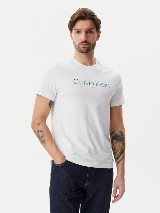 

Футболка обычного кроя Satin Bonded Logo K10K114162 Calvin Klein, белый