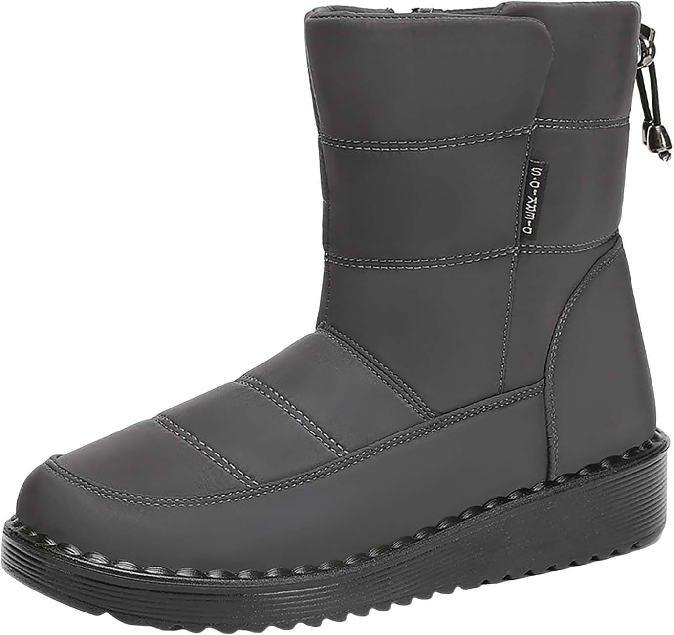 

Мужские и женские зимние ботинки на снег, утепленные, с искусственным мехом, оксфордская ткань, противоскользящая подошва, высокие, на платформе, ботильоны Generic, серый