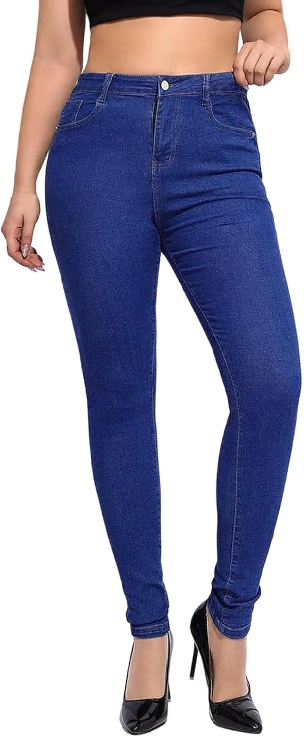 

Джинсы для женщин High Waist Stretch, Curvy, Plus Size с карманами
