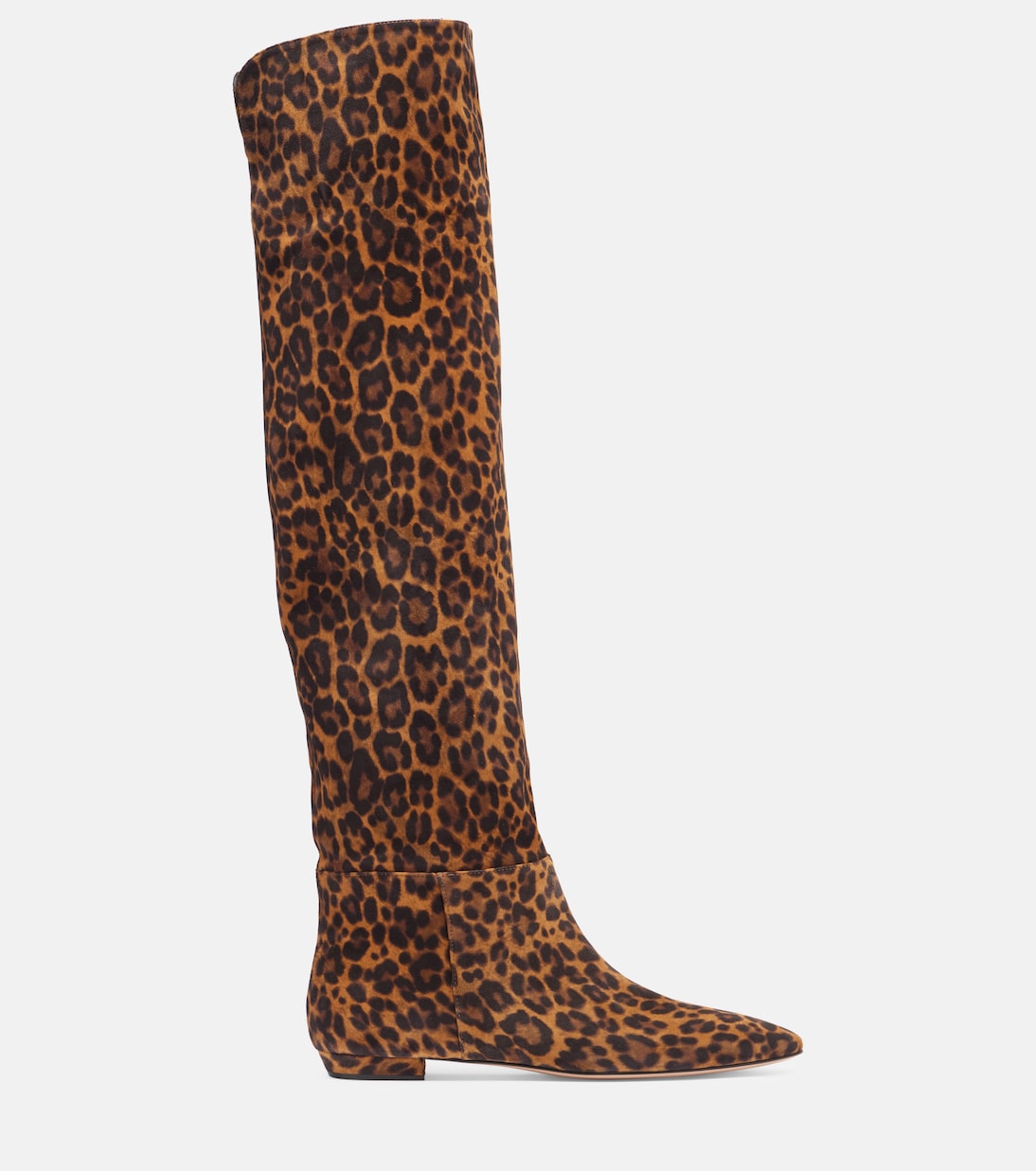 Замшевые сапоги с леопардовым принтом Gianvito Rossi, Almond Leopard Print — фото 4