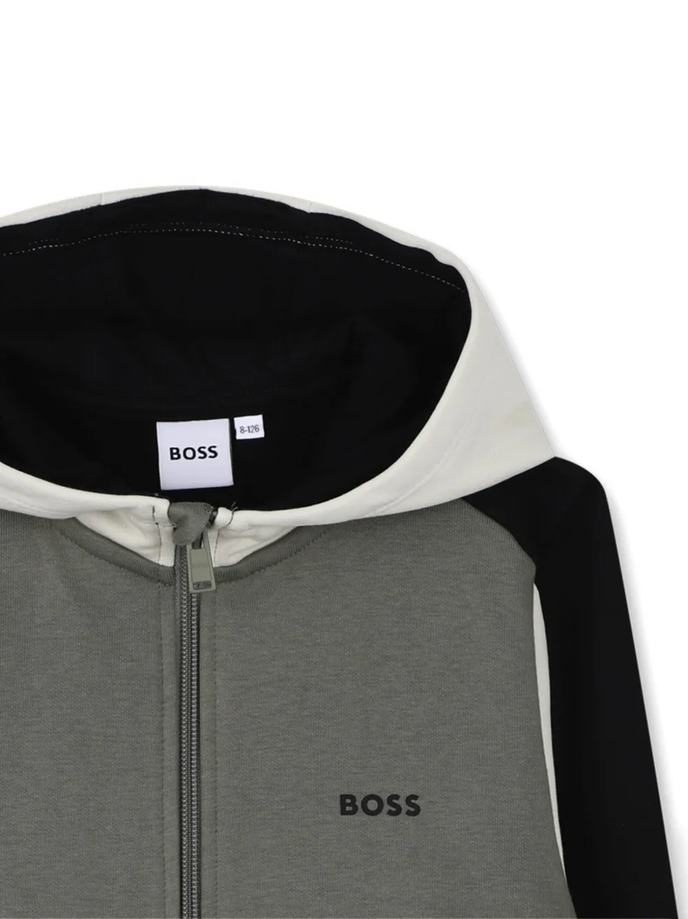 Худи с цветными блоками Boss Kidswear, зеленый — фото 3