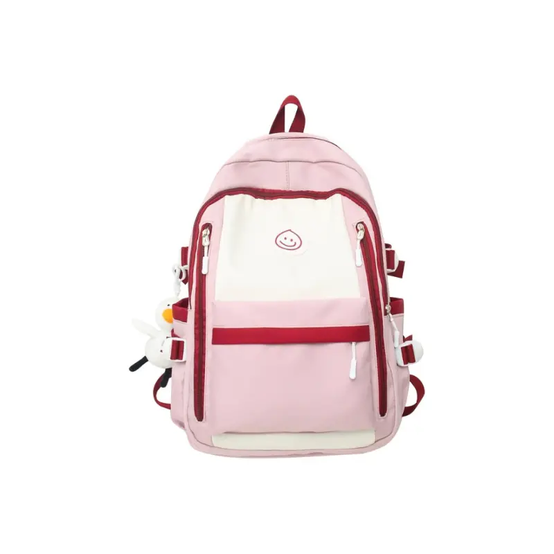 

NOMK Нейлоновый холщовый компьютерный рюкзак унисекс многоцветный, Pink/Comes with Charm