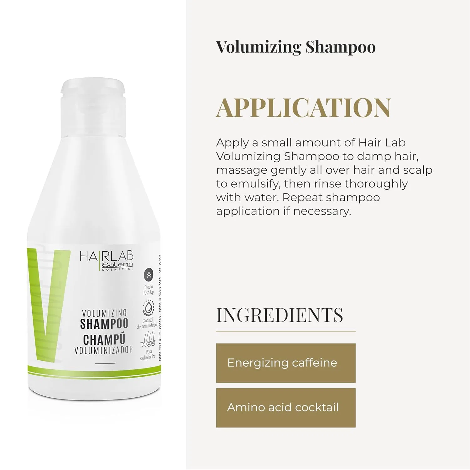 Шампунь для объема «Volume» с кофеином от SALERM Hair Lab, 300 мл Salerm — фото 4