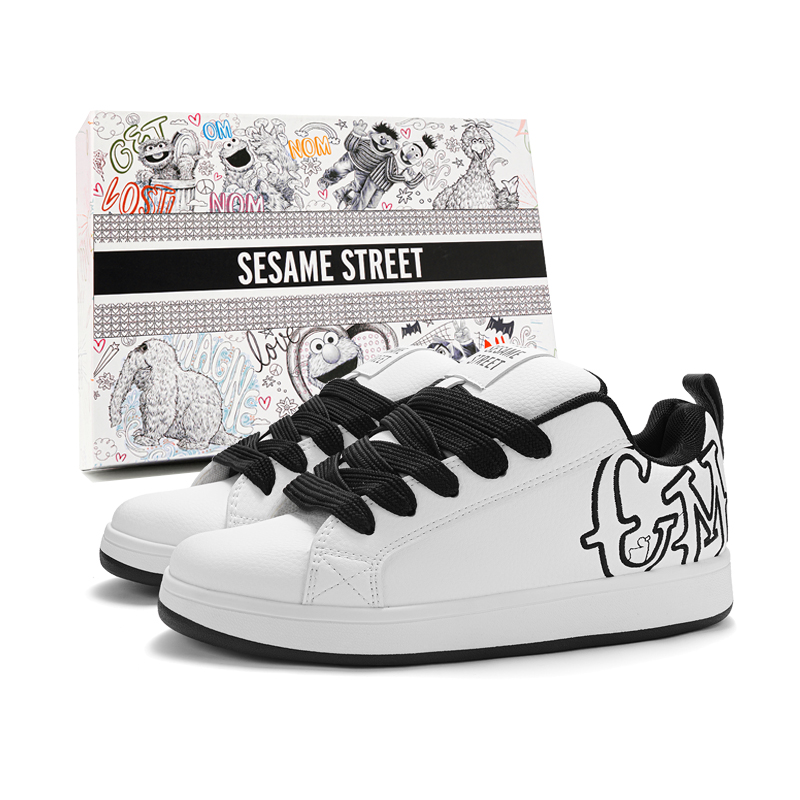 

SESAME STREET Низкие скейтерские кроссовки унисекс классические черно-белые, цвет Classic Black White
