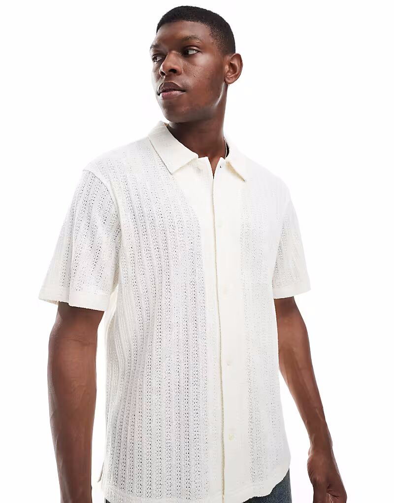 

Рубашка с короткими рукавами и пуговицами, кремового цвета Wrangler