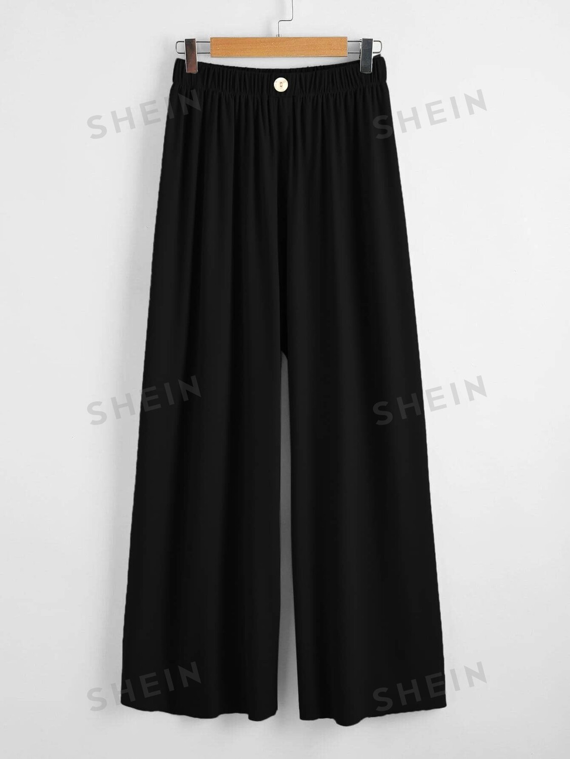 

Широкие брюки Mulvari Однобортный фасон размера плюс Shein, черный