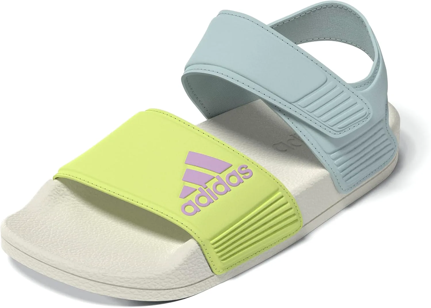 Сланцы Adidas Kids Adilette, желтый/сиреневый/мятный — фото 3