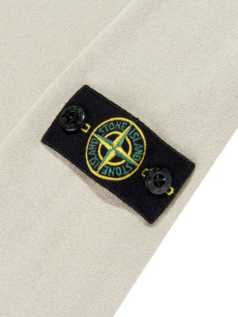 Рубашка-поло с длинными рукавами на пуговицах Stone Island Junior, бежевый — фото 3