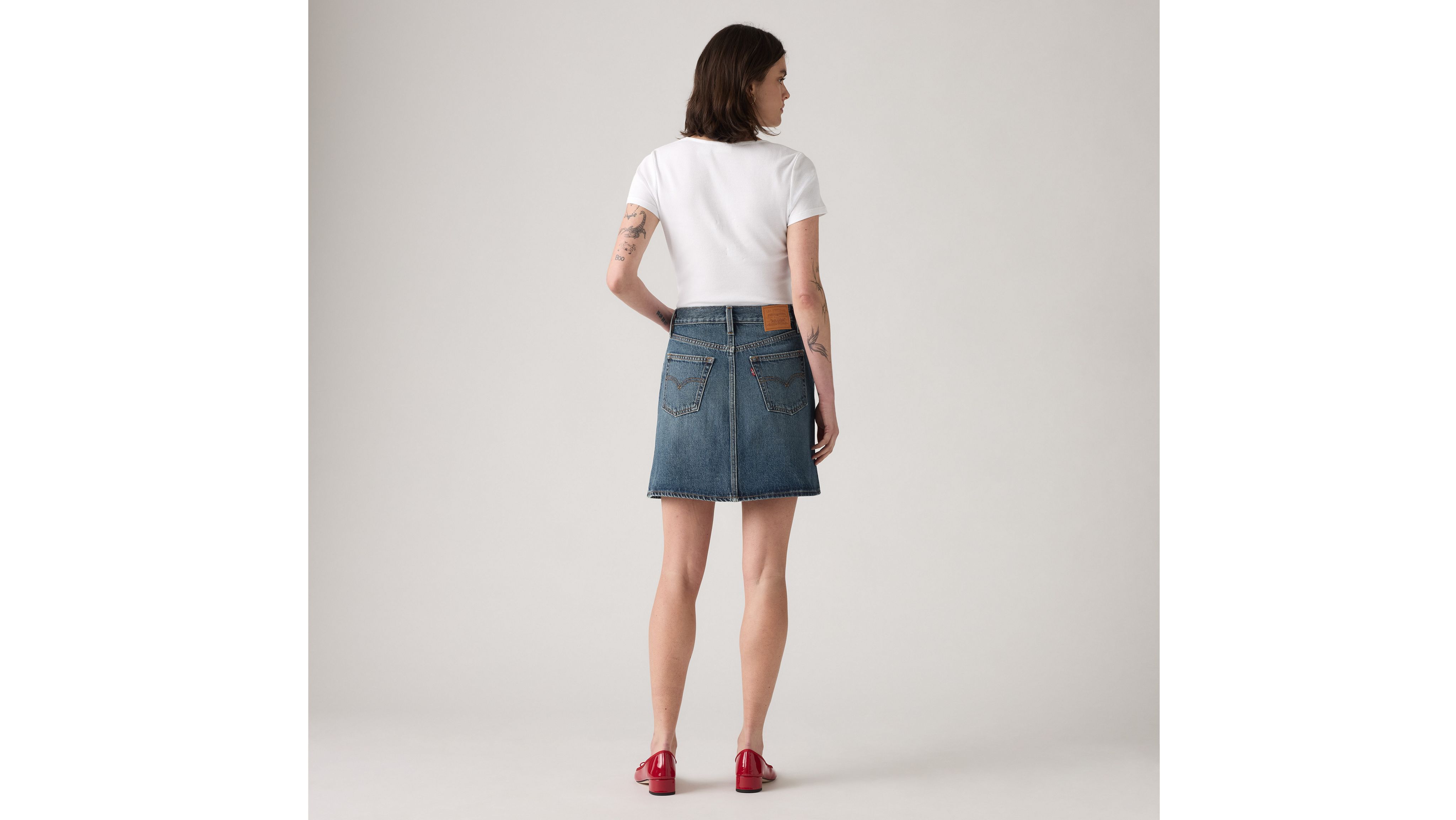 Юбка в стиле ретро с пуговицами спереди Levi's, Eight Track - Dark Wash — фото 3