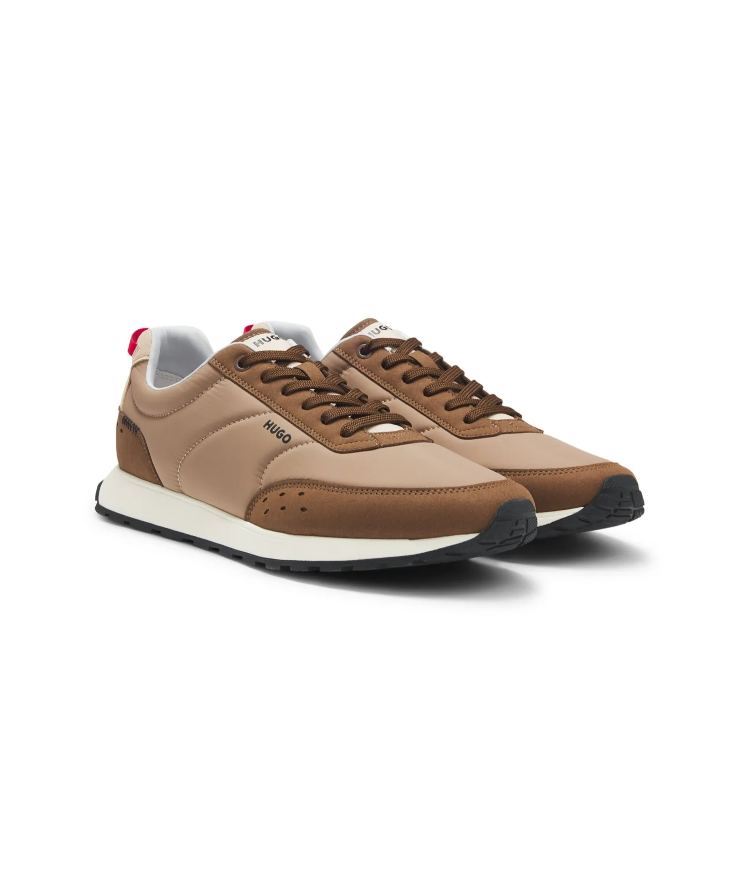 Мужские кроссовки ретро-стиль из искусственного замка HUGO Menswear BROWN