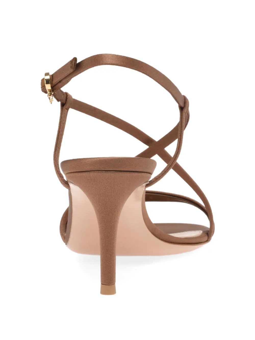 Атласные босоножки на каблуке Gianvito Rossi, коричневый — фото 3