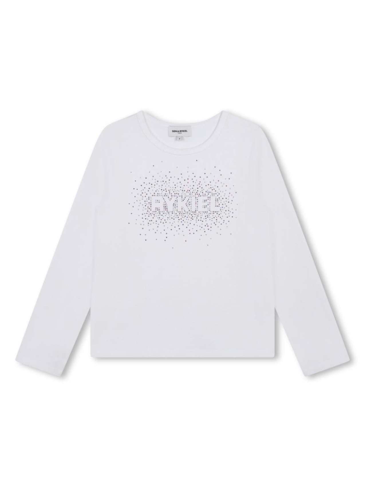 

SONIA RYKIEL ENFANT футболка с логотипом из страз, белый