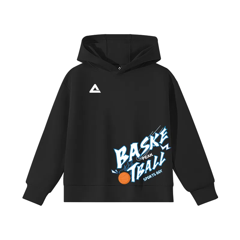 Детский свитшот с капюшоном PEAK Black/PK Basketball
