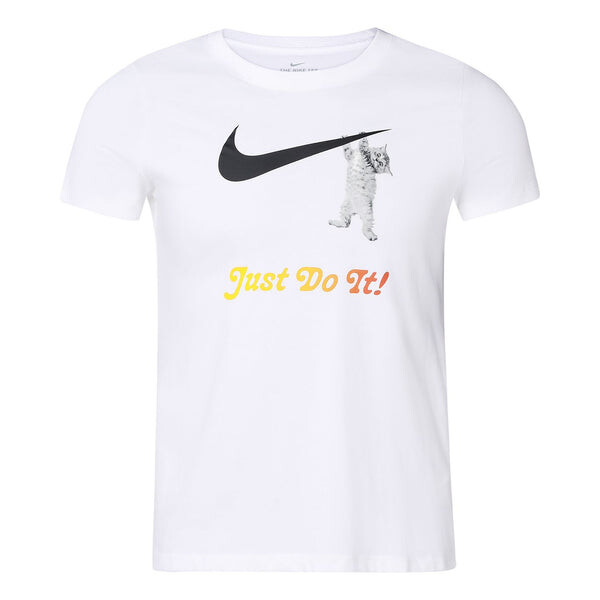 

Футболка слоган логотип сплошной цвет обучение Nike, белый