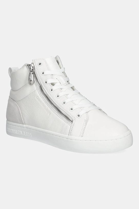 

Кожаные кроссовки CLASSIC CUPSOLE ZIP MID IN Calvin Klein Jeans, белый